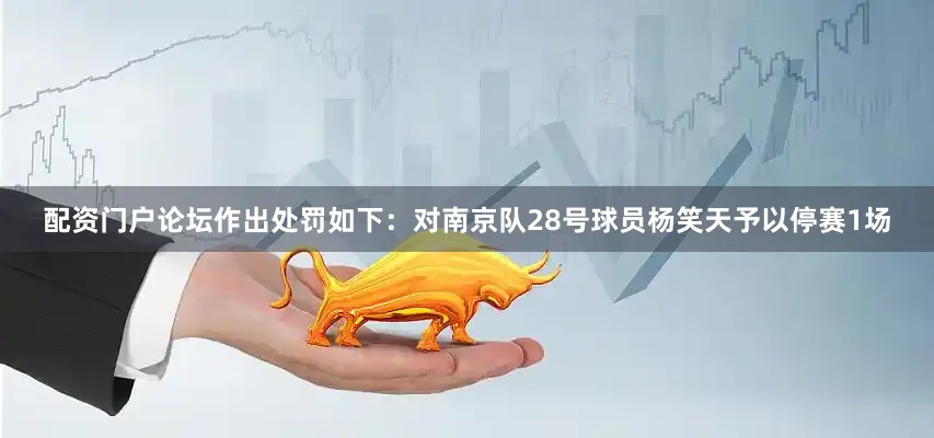 配资门户论坛作出处罚如下：对南京队28号球员杨笑天予以停赛1场