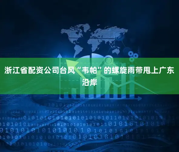 浙江省配资公司台风“韦帕”的螺旋雨带甩上广东沿岸